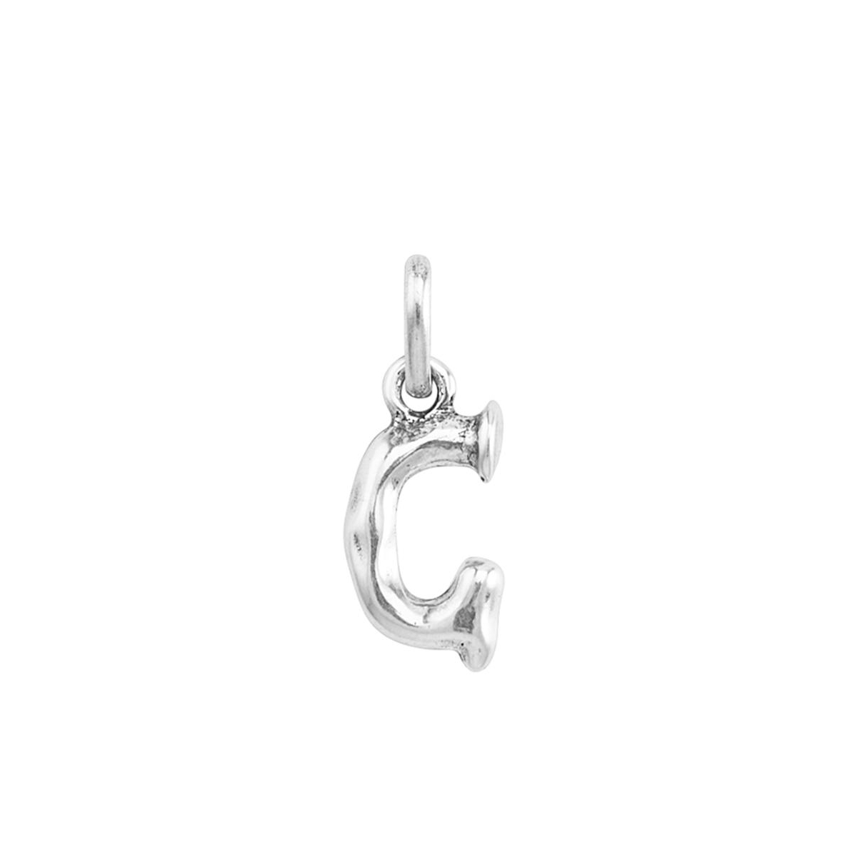 Unode50 Little Alphabetical Metal Alloy Pendant Charms In Silver G