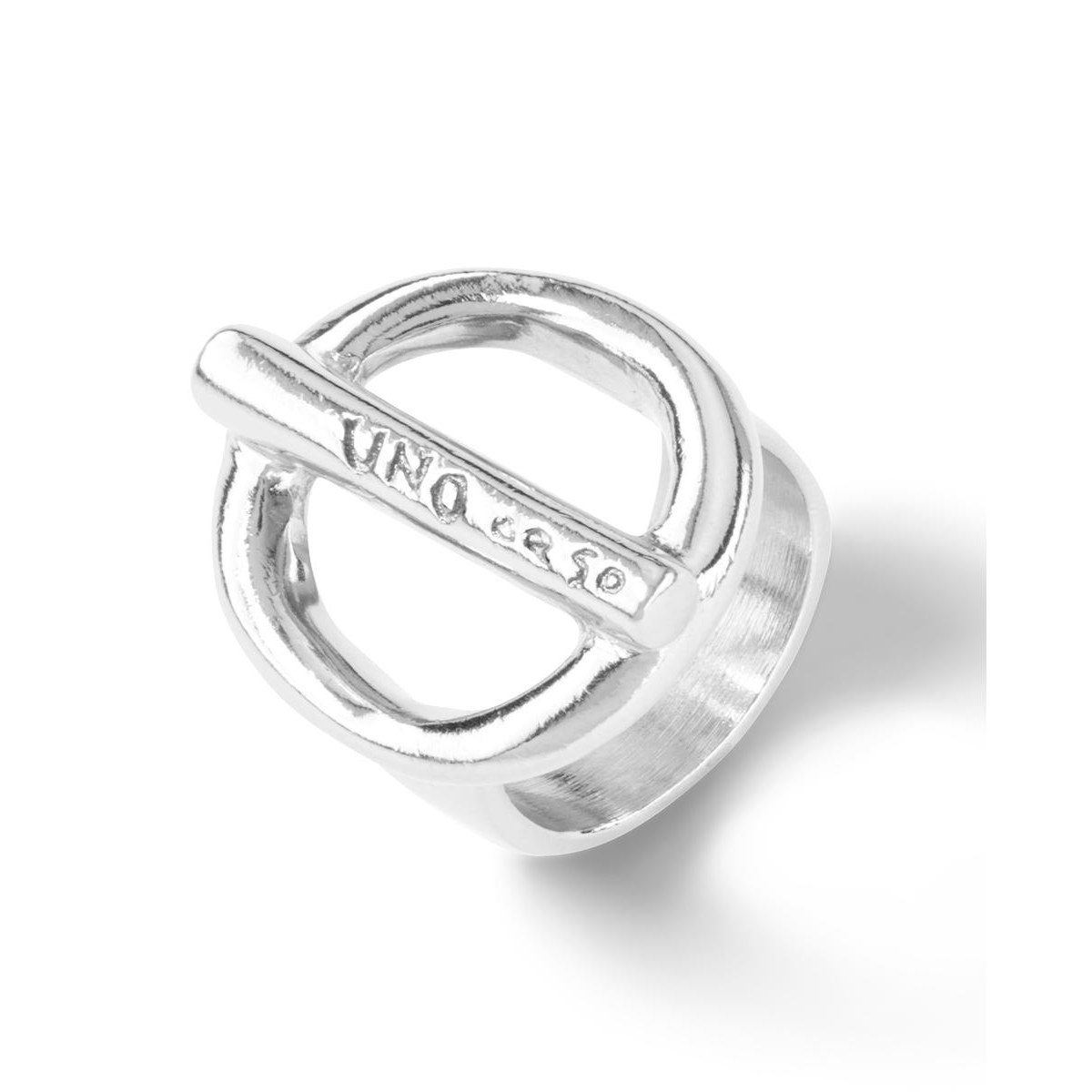 Unode50 Circular Shaped Two Halves Metal Alloy Ring In Silver