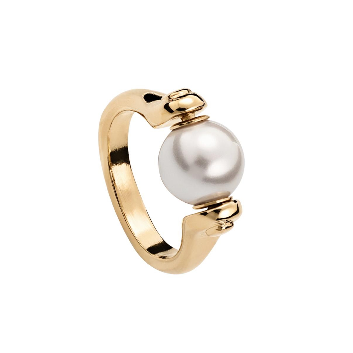 UNOde50 18k Gold Plated Metal Alloy Mother of Pearl Ring - Gold