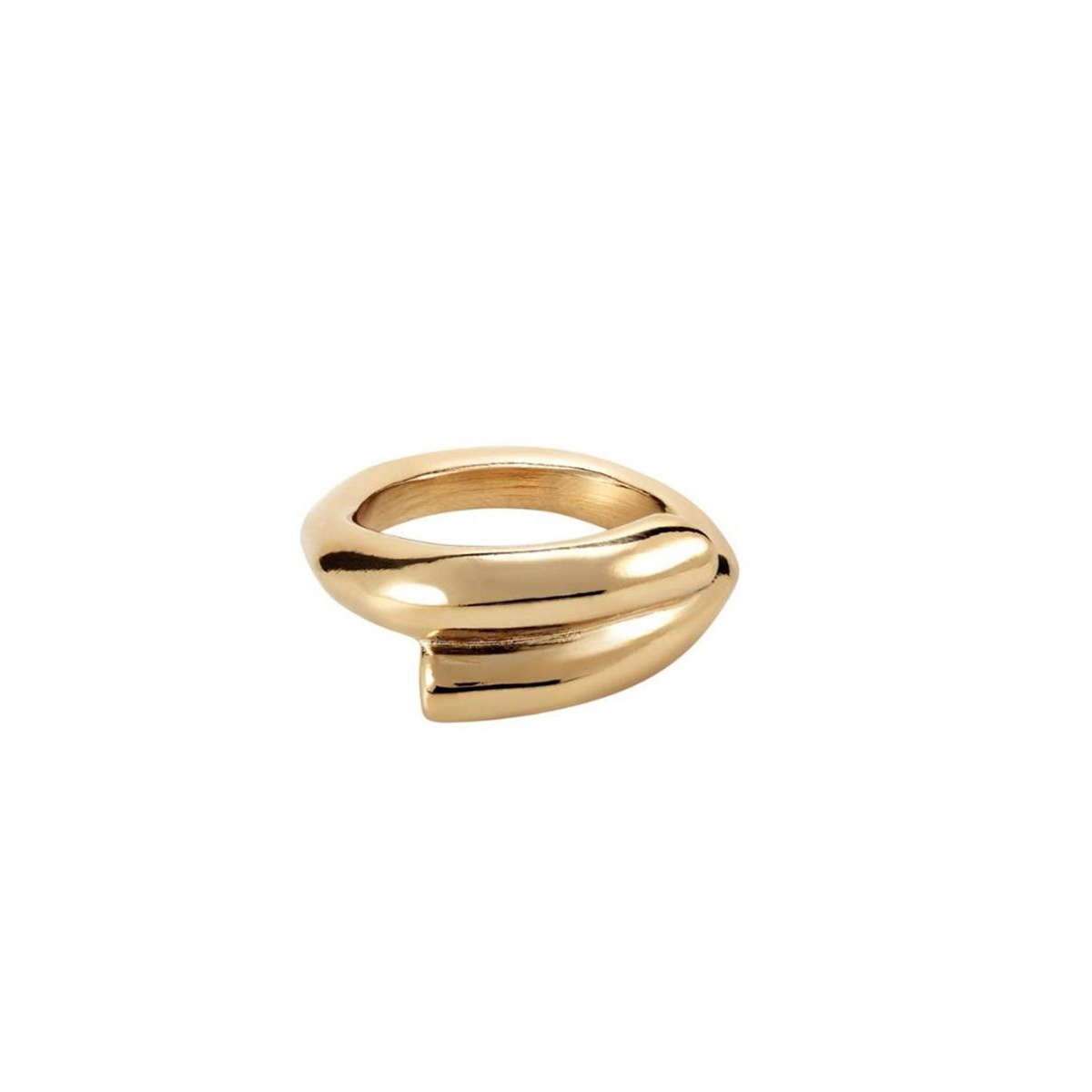 UNOde50 Closed in the Middle Tube-Shaped Metal Alloy Ring - Gold