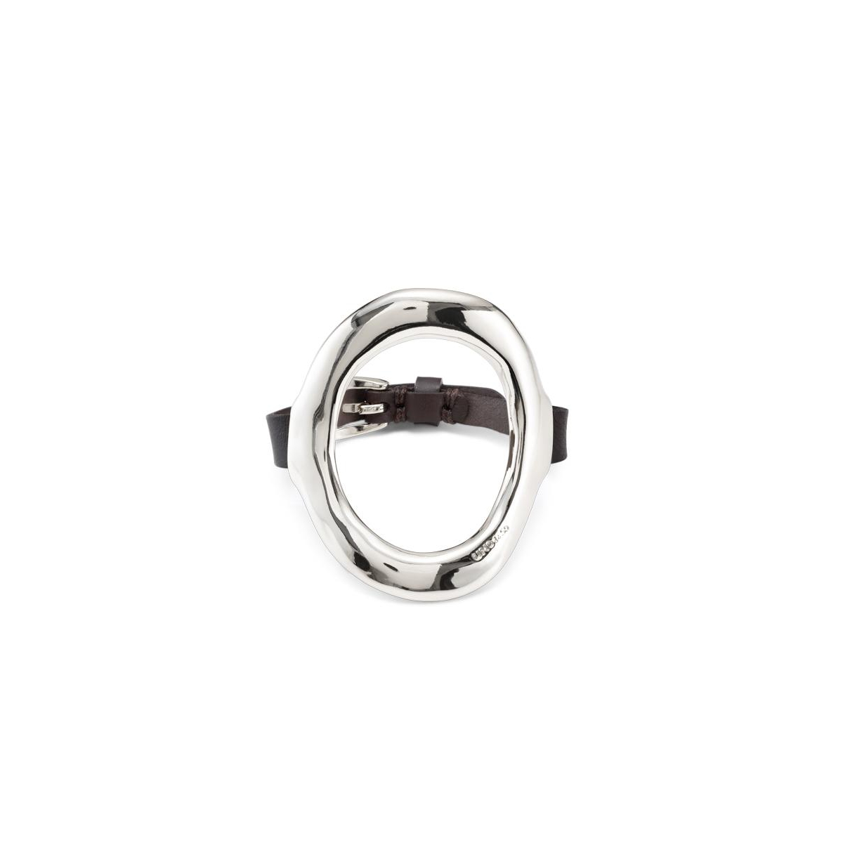 UNOde50 Large Central Oval Buckle Clasp Bracelet - Silver