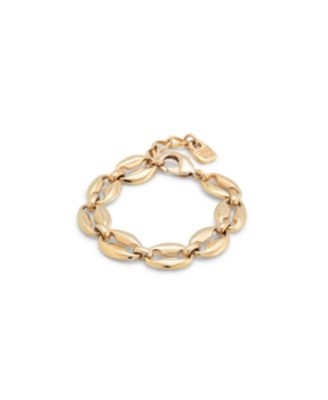 18k Gold Plated Small Oval Links Metal Alloy Bracelet
