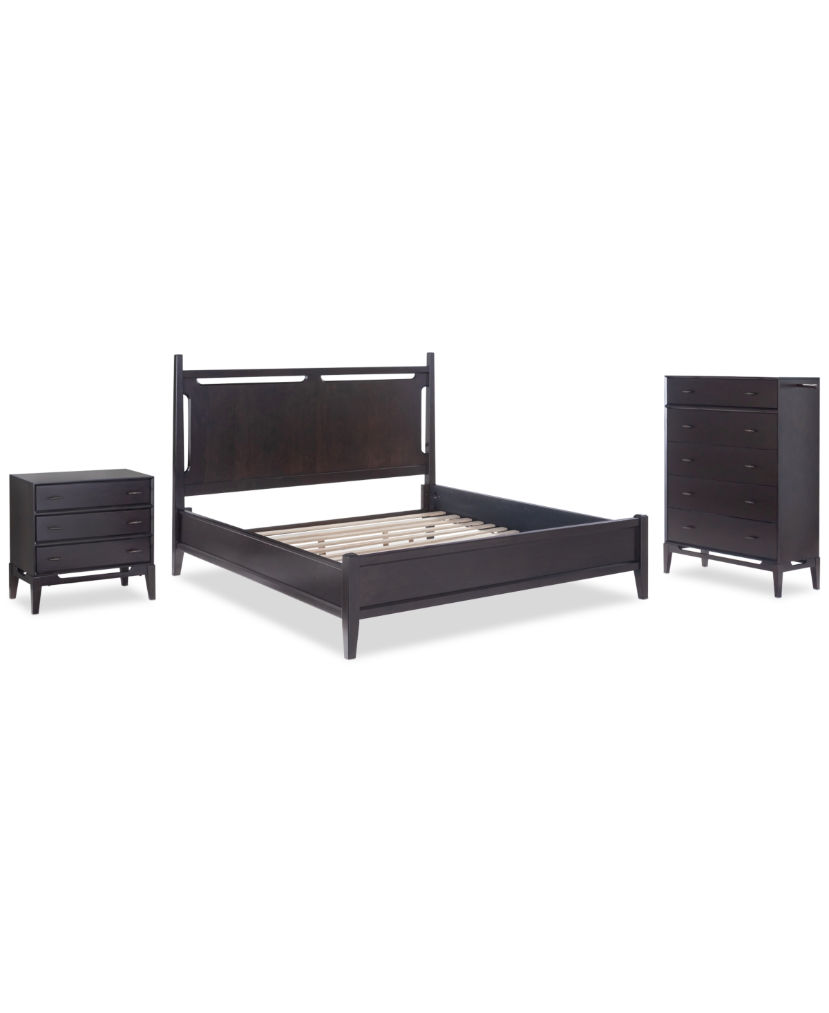 Macy's Addelyn 3 Pc. Set (california King Panel Bed, Chest & 3-drawer Nightstand) In Brown