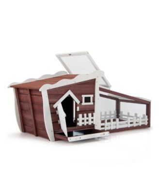 62 Inch Wooden Rabbit/Dog Hutch with Pull Out Tray