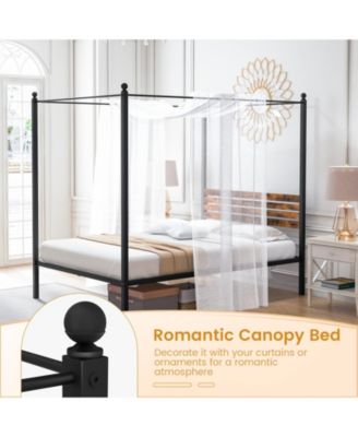 Full Canopy Bed Frame with Under Bed Storage