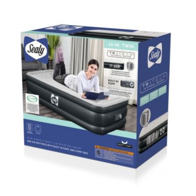 Tritech Twin Sized 18" Air Mattress Bed 2 Person w/Built-In AC Pump & Bag