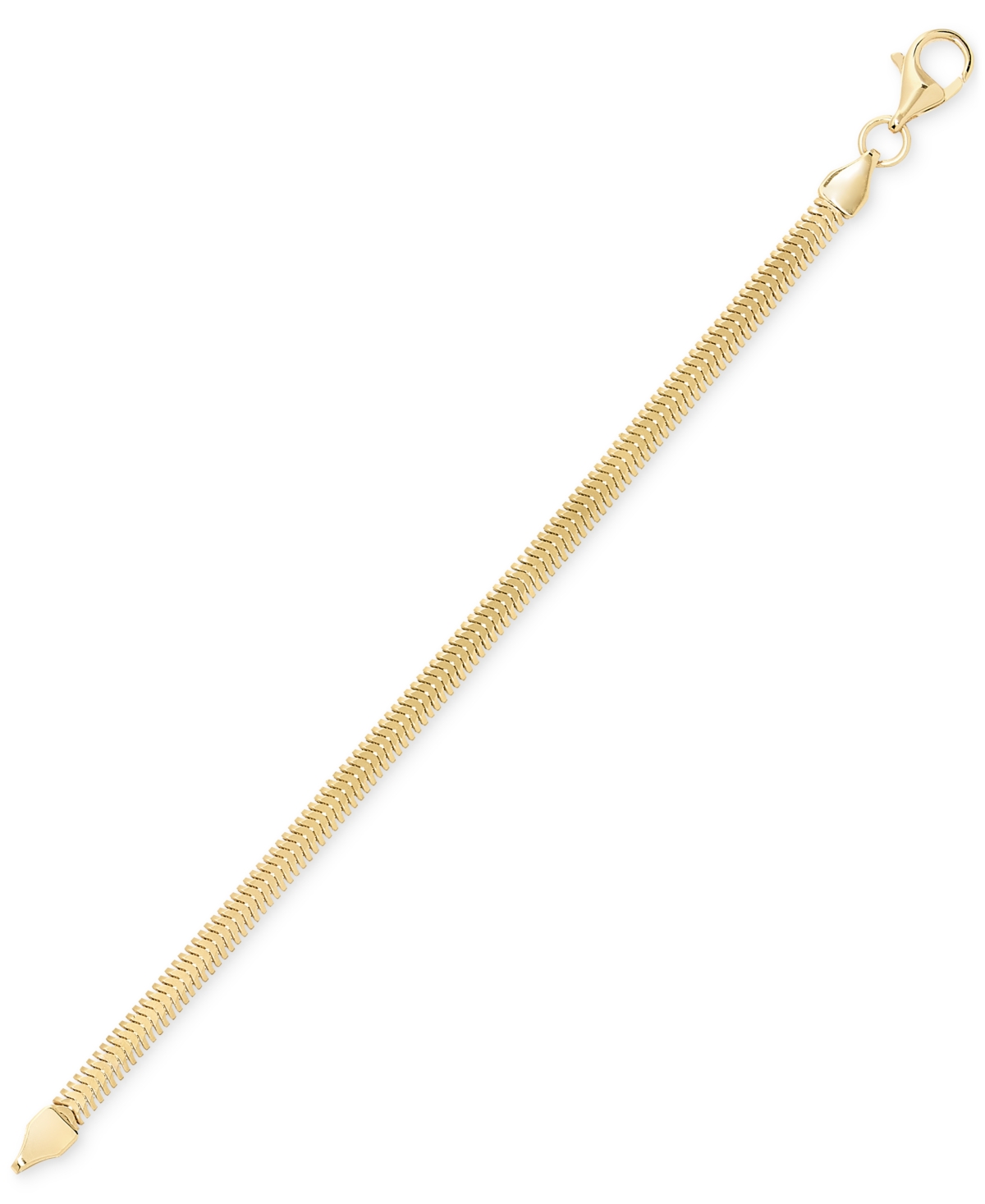 Macy's Diamond Cut Snake Chain Bracelet (3mm) In 10k Yellow Gold In Gold