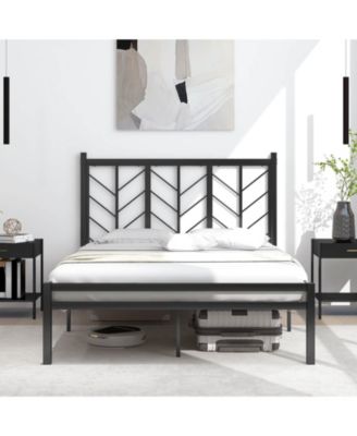 Full Size Platform Bed with Headboard 11.5" Under Bed Storage Easy Assembly