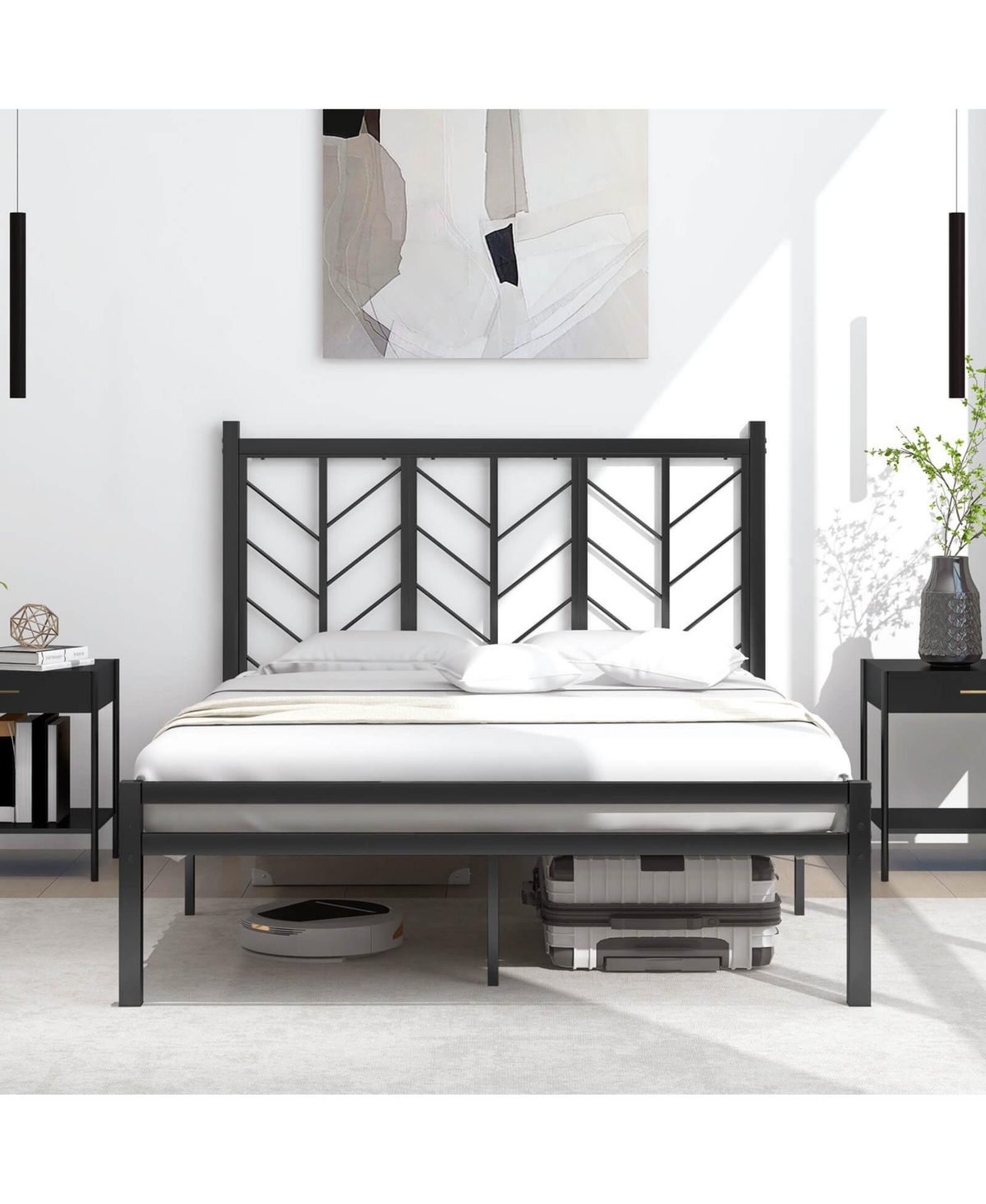 Costway Size Platform Bed with Headboard 11.5