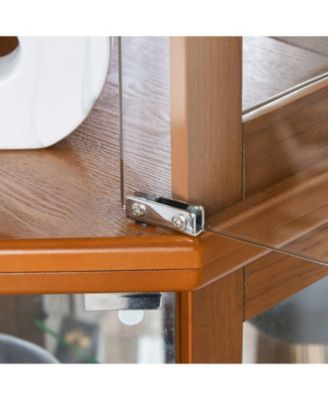 6-Shelf Corner Curio Display Cabinet with Lights and Mirrors