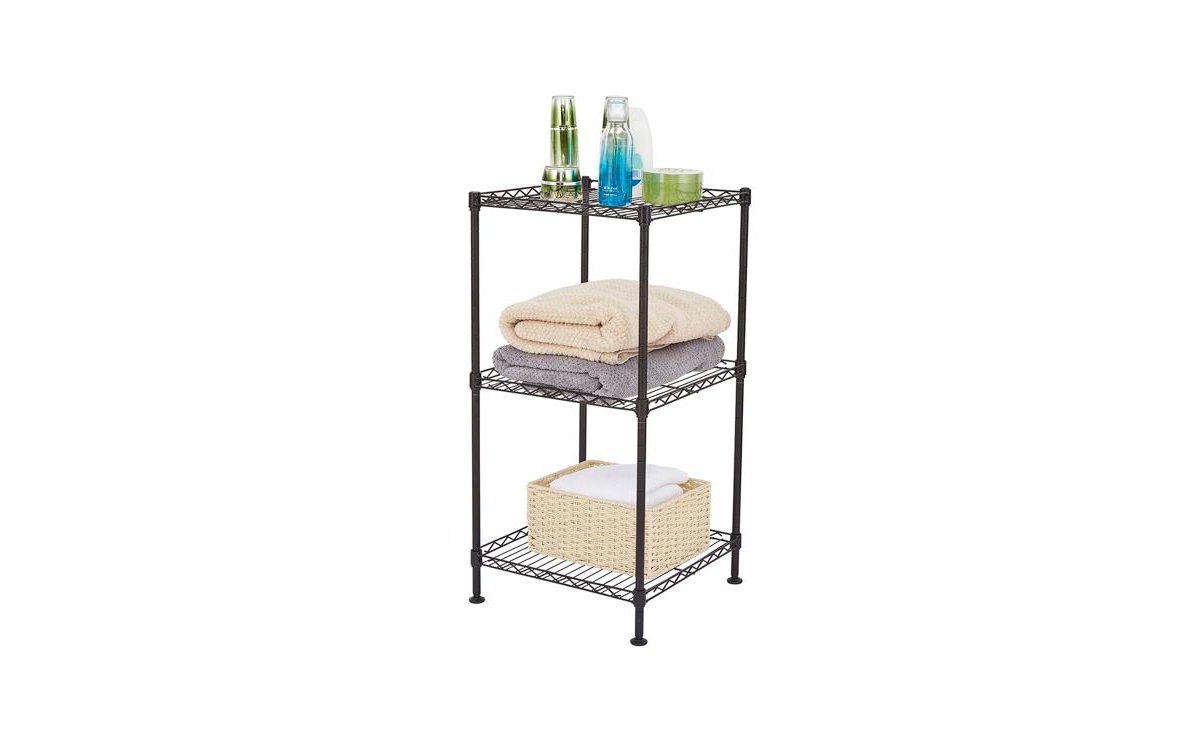 Slickblue3-Tier Wire Shelving Tower for Versatile Storage and Organization - Black