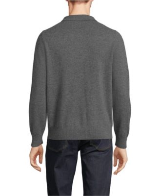 Men's Long Sleeve Cashmere Sweater Polo