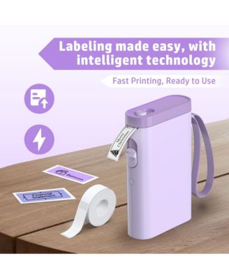 Label Maker Machine with Tape, P21-A Portable Bluetooth Label Printer, Wireless Built-in Cutter Sticker Maker Mini Label Makers with Multiple Templates for Organizing Storage Office Home, Green
