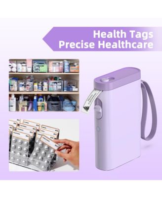 Label Maker Machine with Tape, P21-A Portable Bluetooth Label Printer, Wireless Built-in Cutter Sticker Maker Mini Label Makers with Multiple Templates for Organizing Storage Office Home, Green