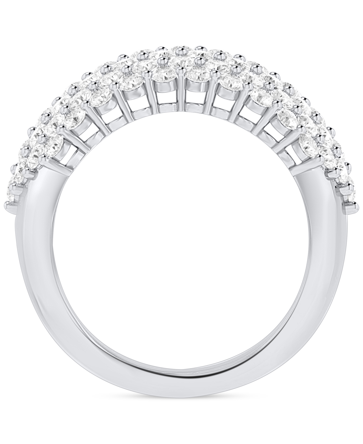 Forever Grown Diamonds Lab-grown Diamond Pave Band (2 Ct. T.w.) In Sterling Silver Or 14k Gold-plated Sterling Silver In Sterling Silver