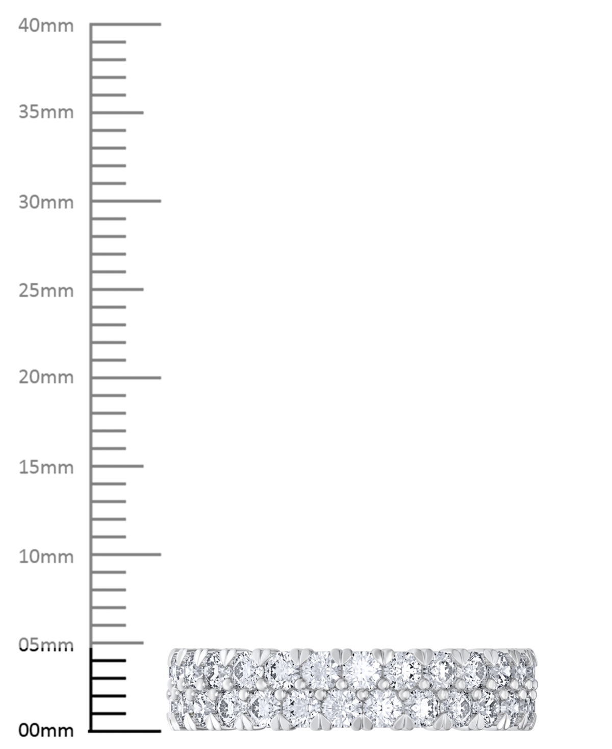 Macy's Diamond Double Row Eternity Ring (3 Ct. T.w.) In Platinum, 14k White Gold, 14k Gold, Or 14k Rose Gol In Platinum