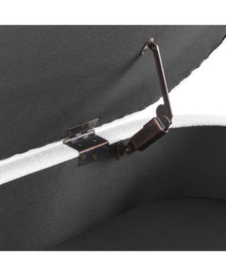 Ottoman Oval Storage Bench, Rubberwood Legs