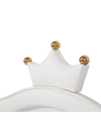 Streamdale Crown Headboard Upholstered Bed with LED Lights