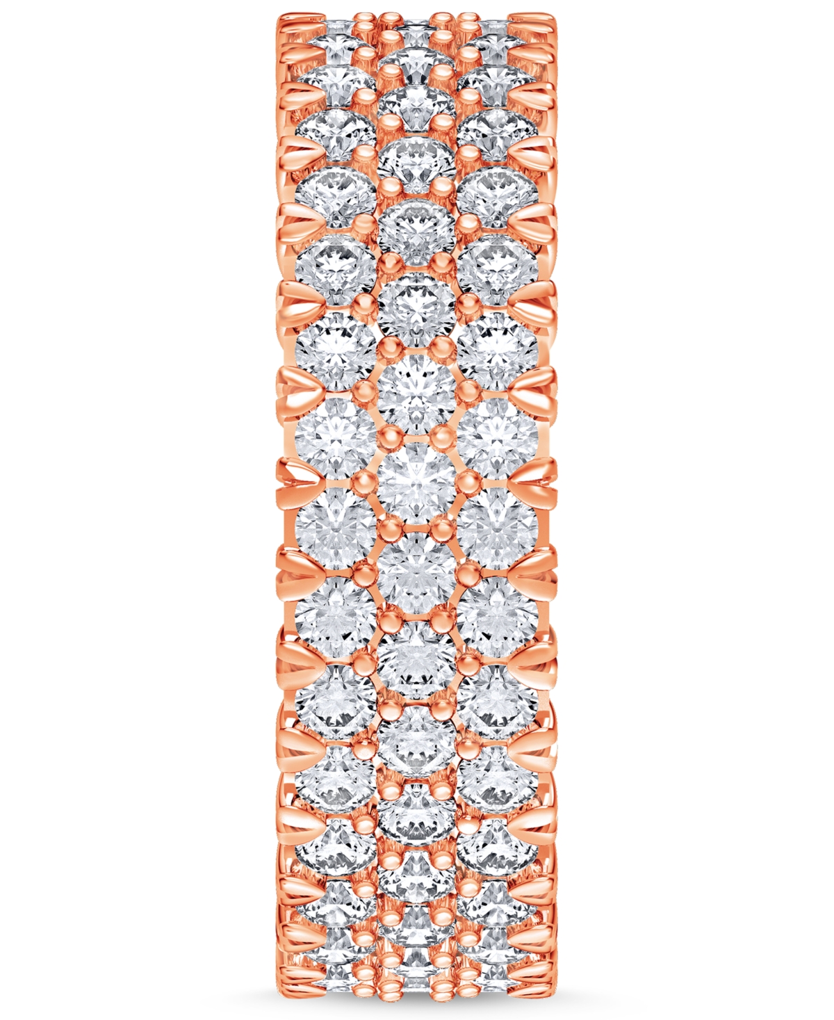 Macy's Diamond Three-row Eternity Ring (3 Ct. T.w.) In Platinum, 14k White Gold, 14k Gold, Or 14k Rose Gold In Rose Gold