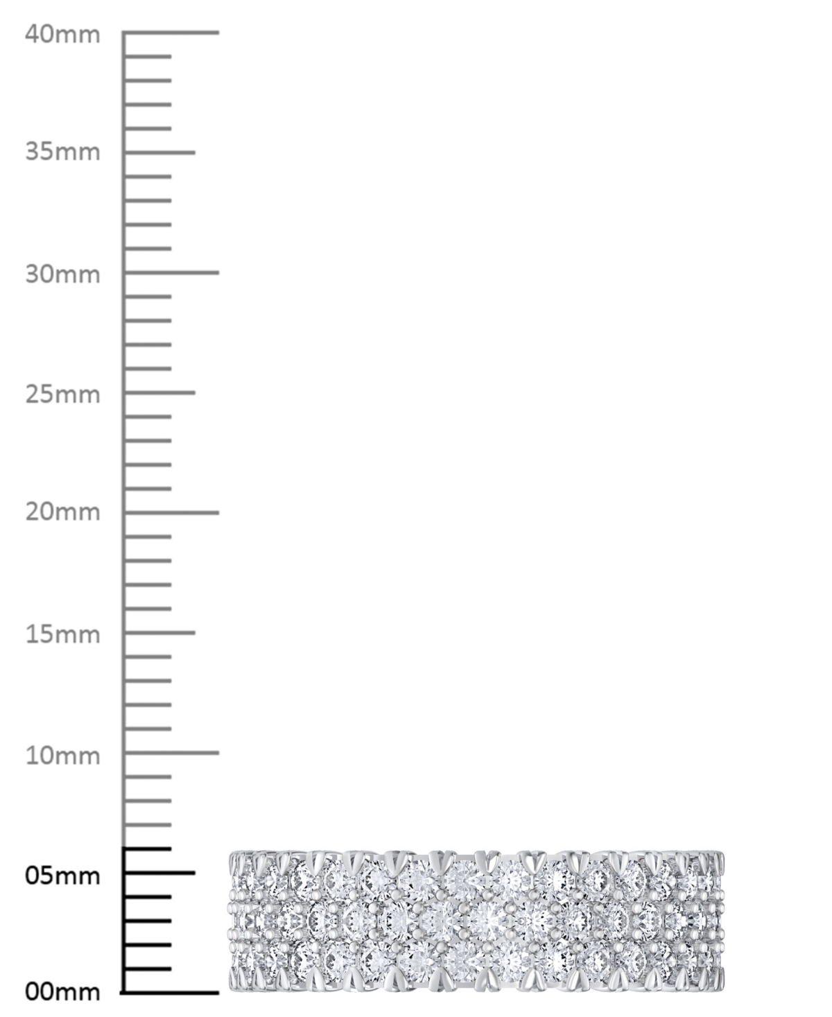 Macy's Diamond Three-row Eternity Ring (3 Ct. T.w.) In Platinum, 14k White Gold, 14k Gold, Or 14k Rose Gold In White Gold