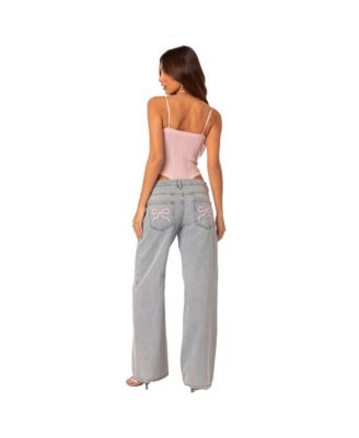 Women's Bow pocket relaxed jeans
