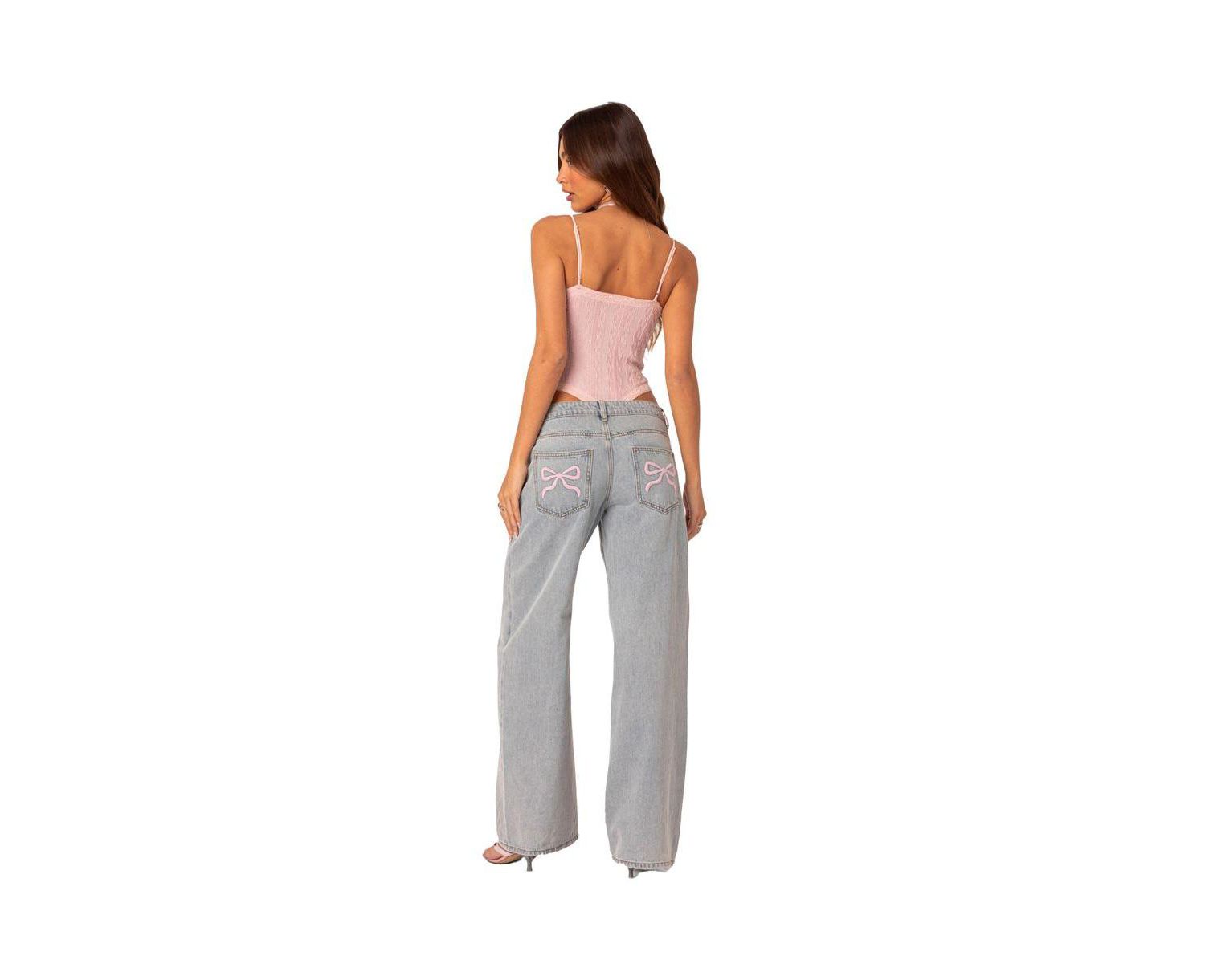 Women's Bow pocket relaxed jeans