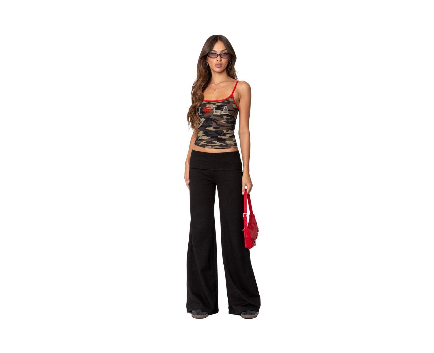 Women's Wide Leg Fold Over Pants