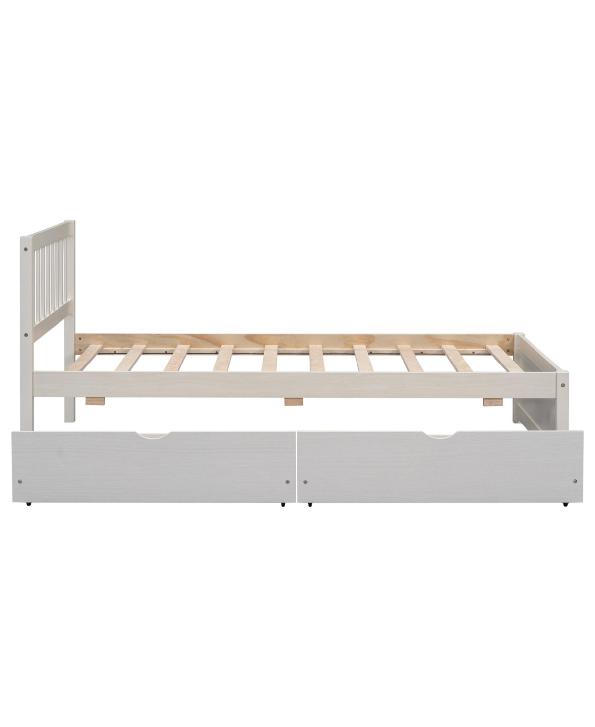 Streamdale Furniture Modern Design Wooden Size Platform Bed With 2 Drawers For White Washed Color