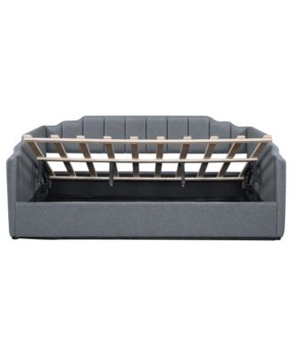 Streamdale Upholstered Daybed with Underneath Storage, Full Size, Gray