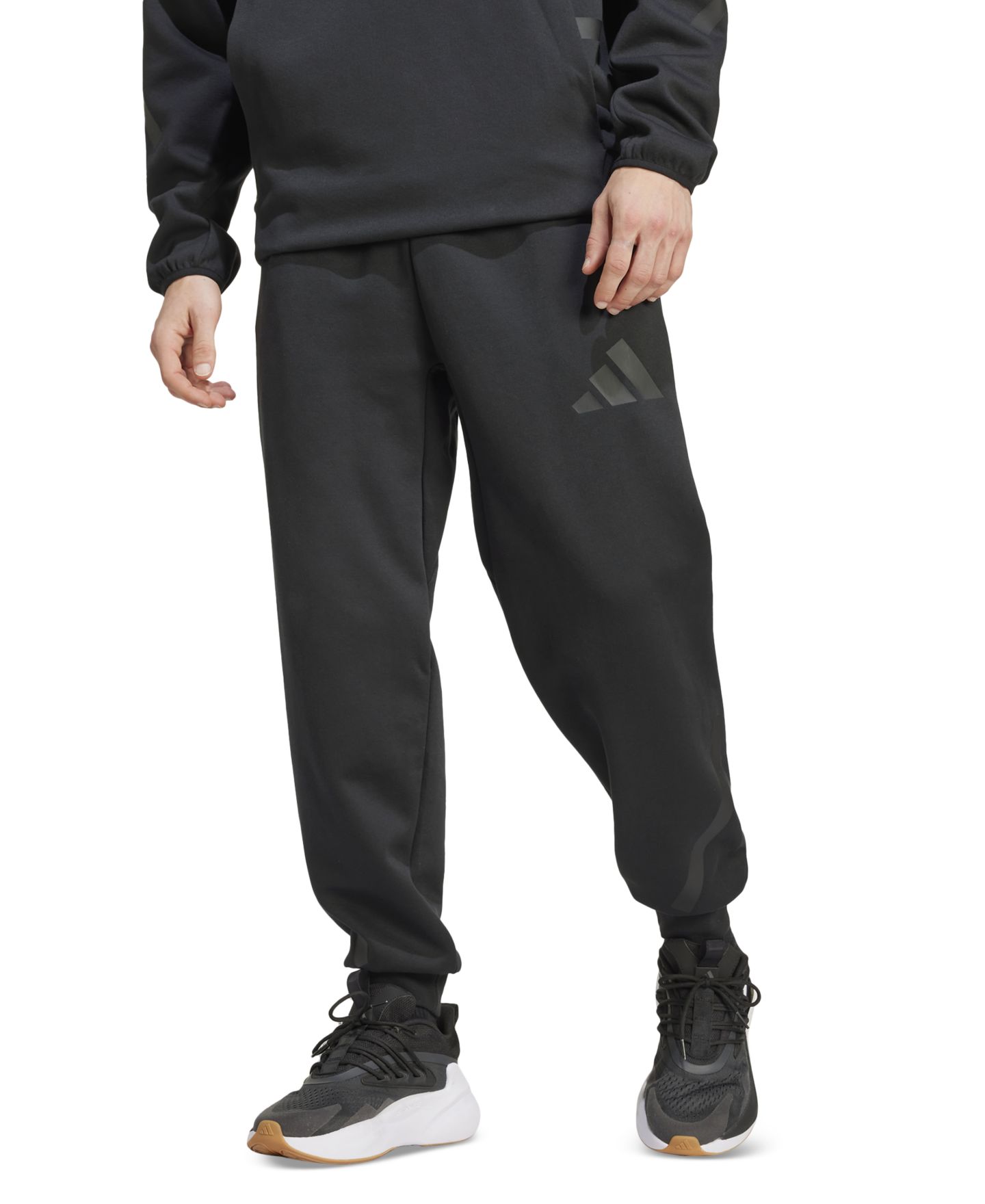 Мужские брюки adidas Z.N.E. Elastic Drawstring Logo Track Pants, цвет: Чёрный — фото 1