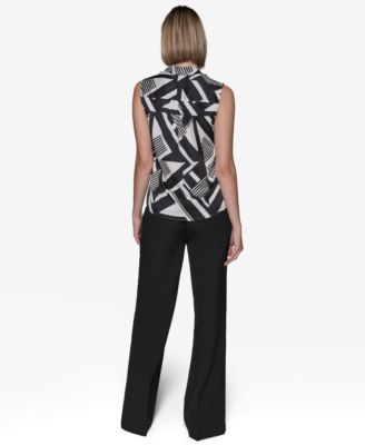 Women's Printed V-Neck Blouse