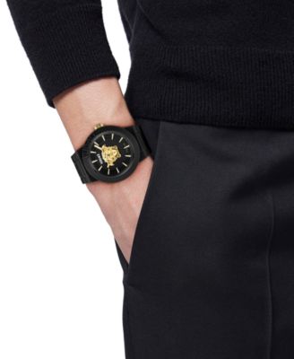 Men's Swiss V-Pop Black Silicone Strap Watch 43mm