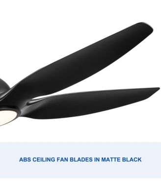 60 In Integrated LED Ceiling Fan Lighting With Black Abs Blade