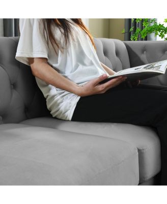 Modern Velvet Sofa with Metal Legs