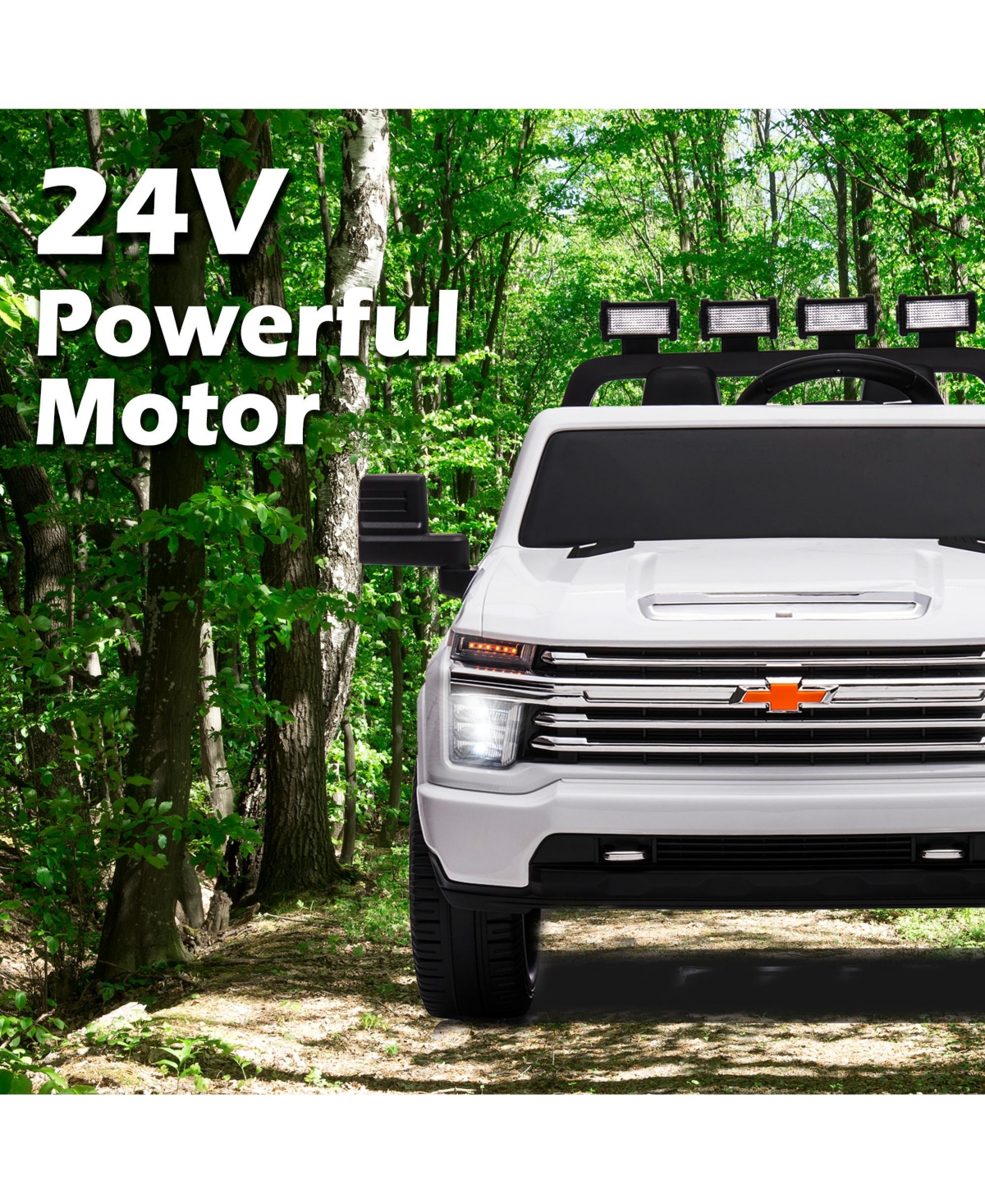 Streamdale Furniture Official Licensed Chevrolet Silverado Hd Ride-On Car with 24V 4WD Power