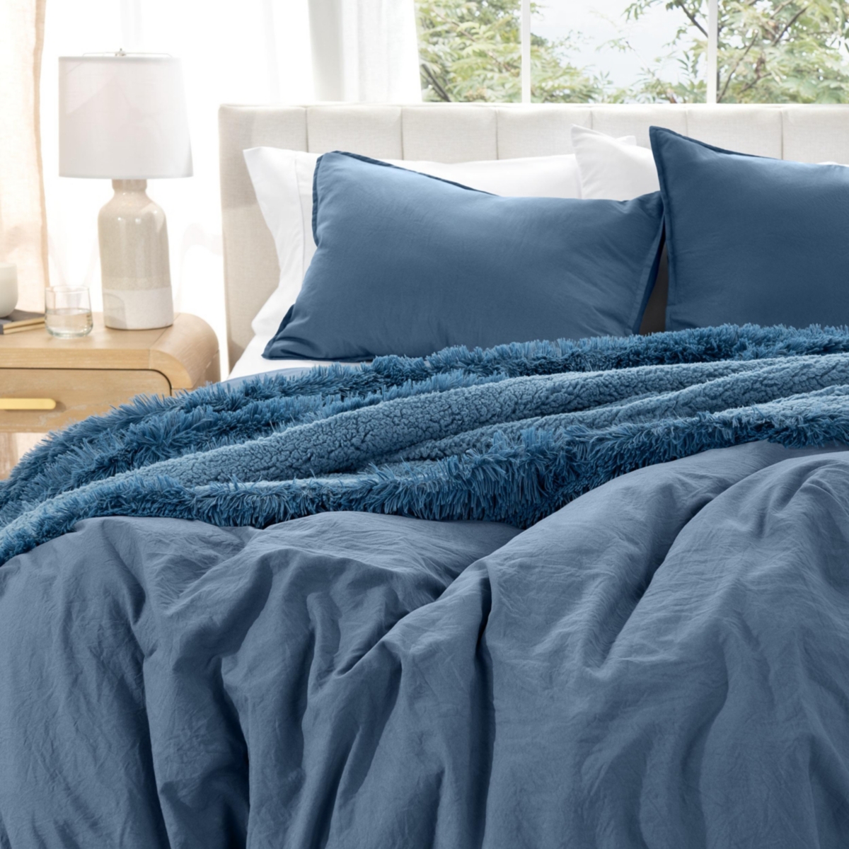 Bare Home Ultra-Soft Sand washed Full Duvet Cover & Sham Set