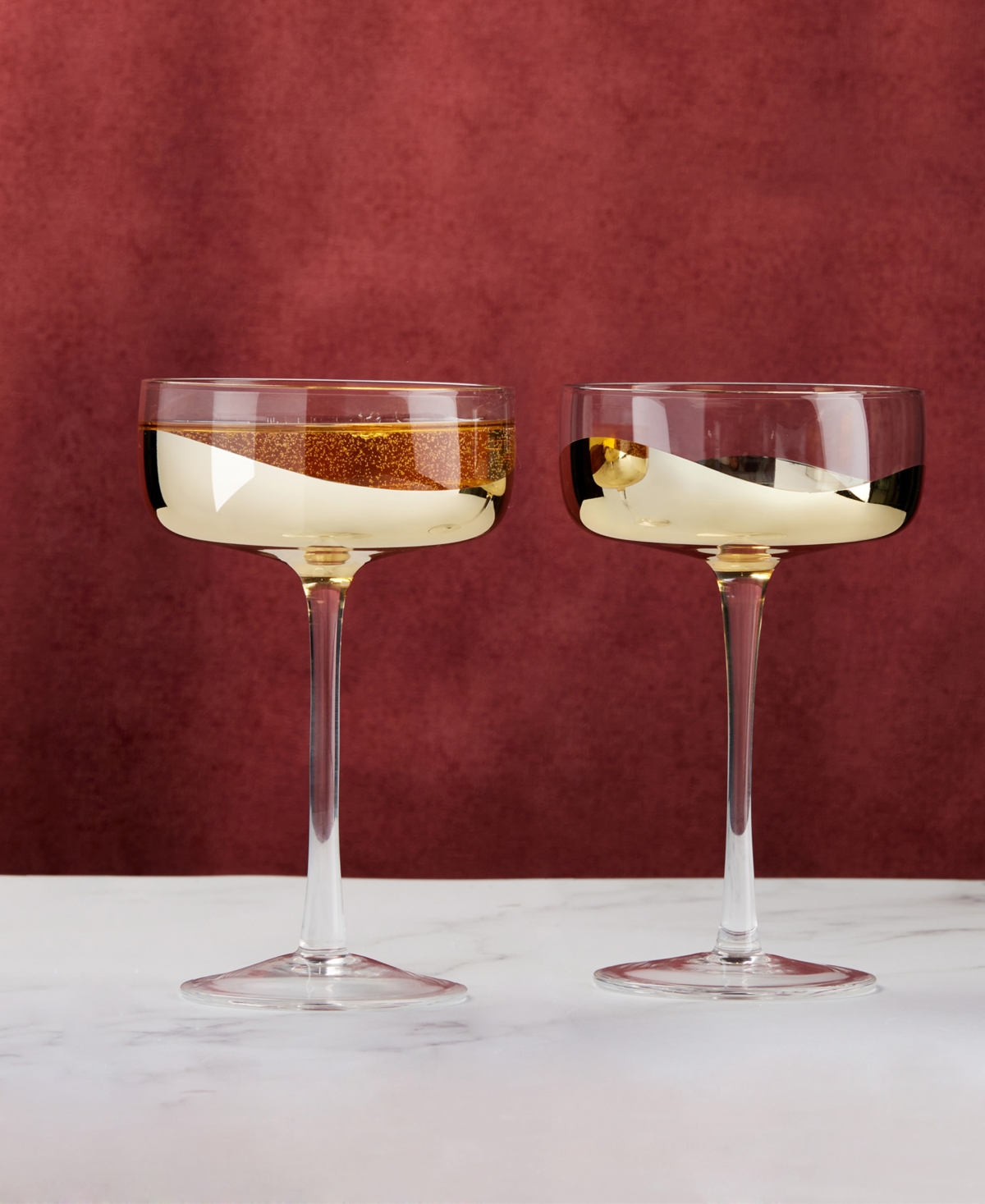Anton Studio Designs Wave Champagne Coupes, Set Of 2 In Gold