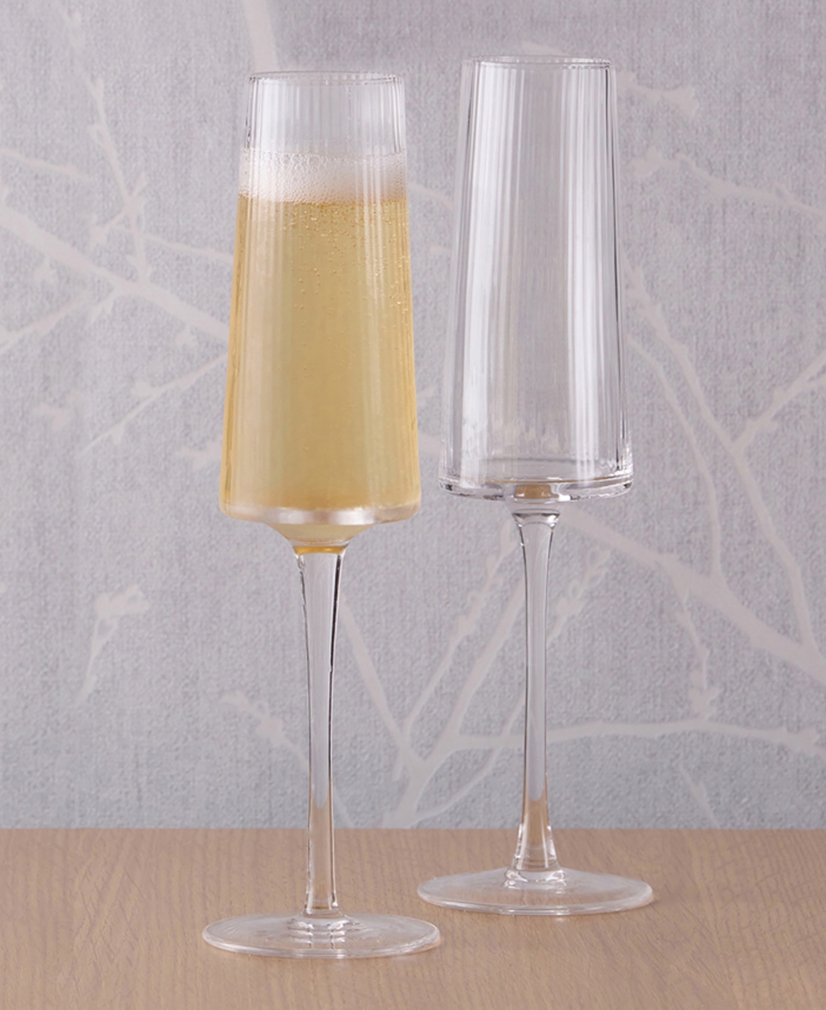 Anton Studio Designs Empire Clear Champagne Flutes, Set Of 2 In Clear