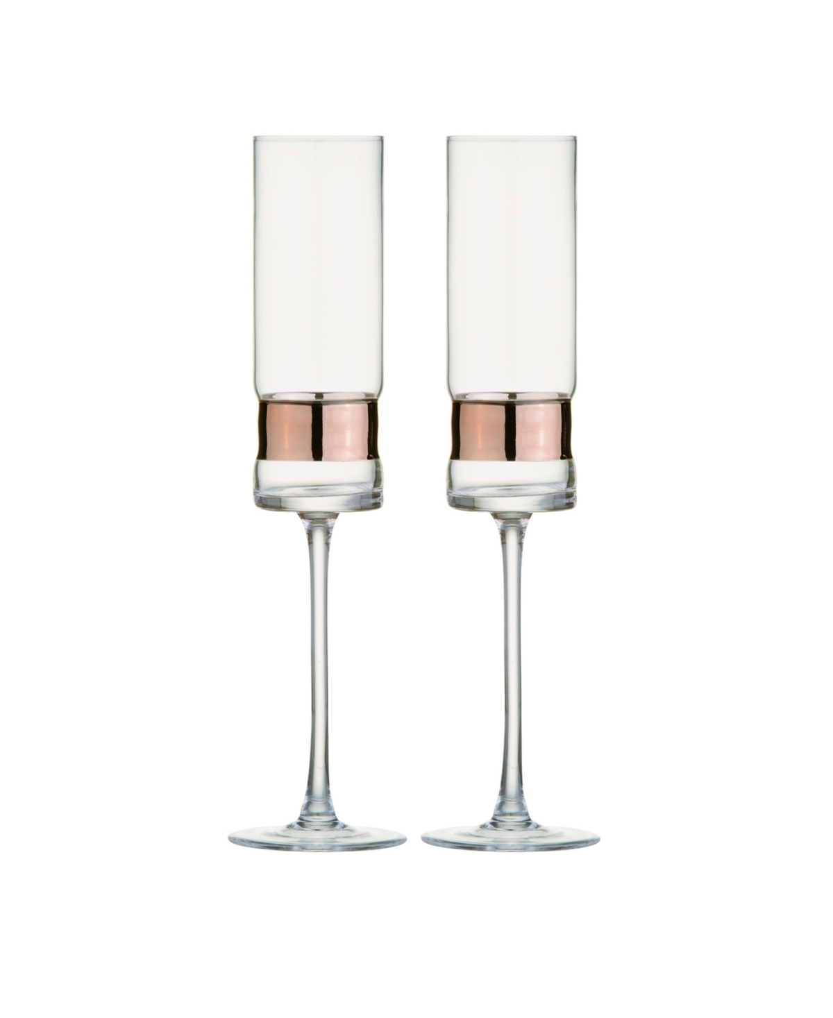 Anton Studio Designs Soho Champagne Flutes, Set Of 2 In Bronze