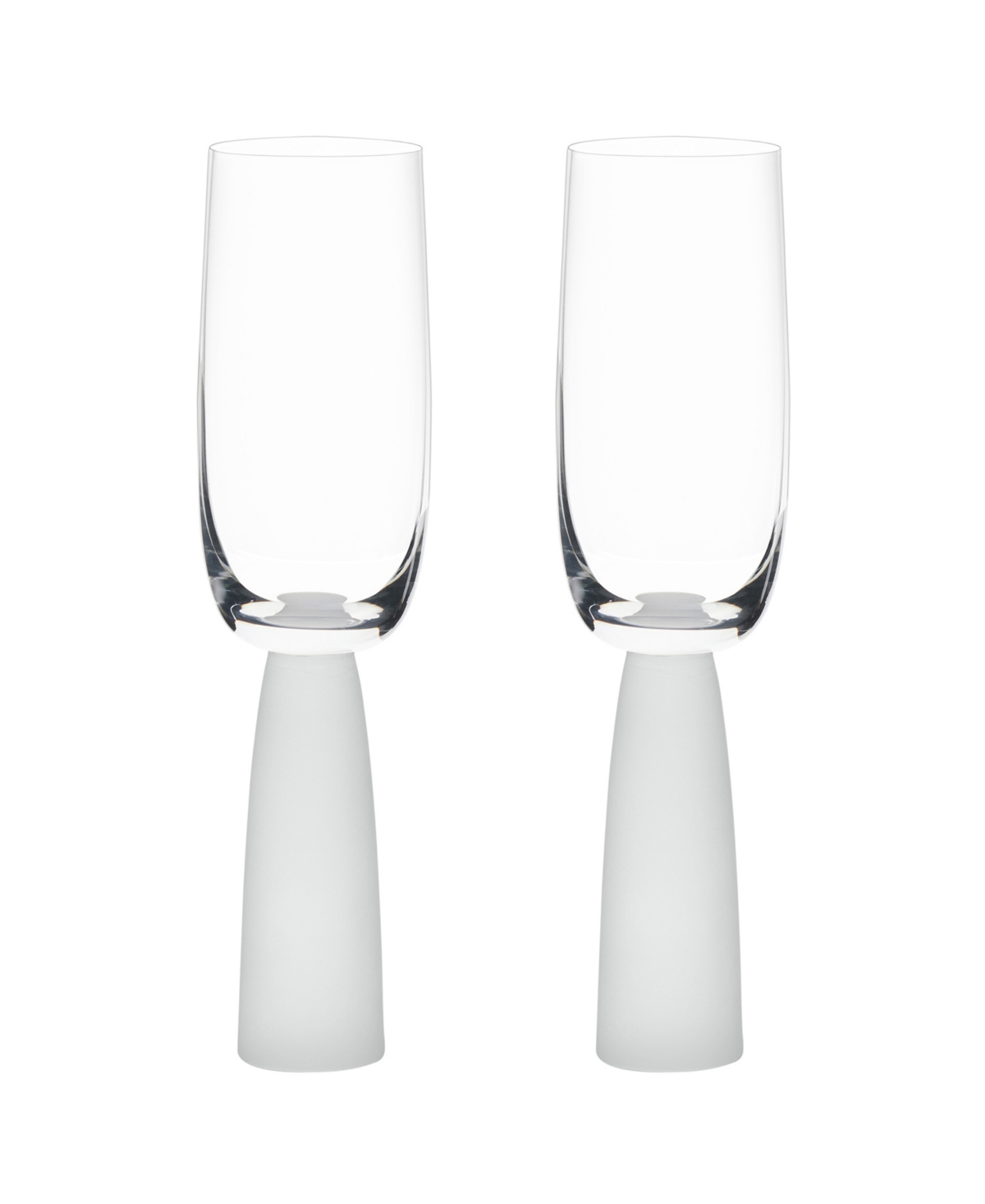 Anton Studio Designs Oslo Champagne Flutes Frost, Set Of 2 In Clear