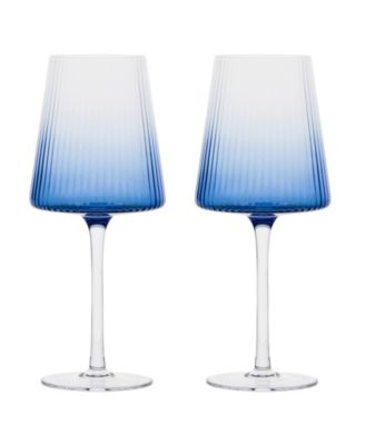 Empire Blue Wine Glasses, Set of 2