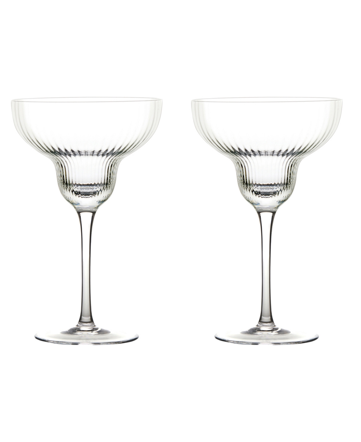 Anton Studio Designs Empire Clear Margarita Glasses, Set Of 2 In Clear