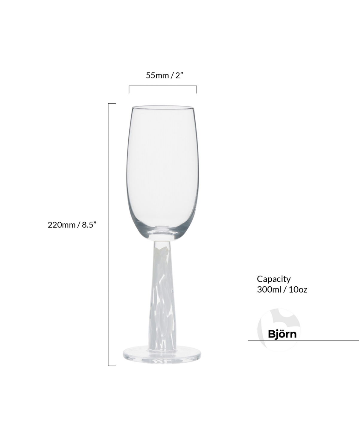 Anton Studio Designs Bjorn Champagne Flutes, Set Of 2 In White
