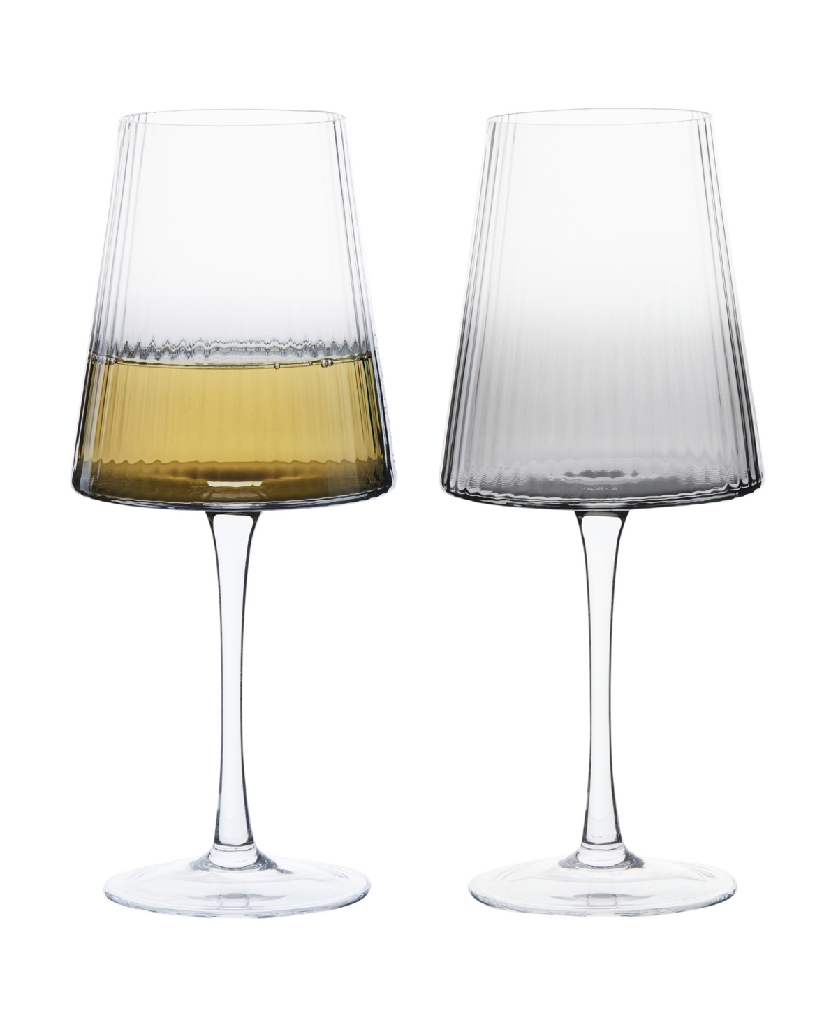 Anton Studio Designs Empire Wine Glasses Smoke, Set Of 2 In Smoke