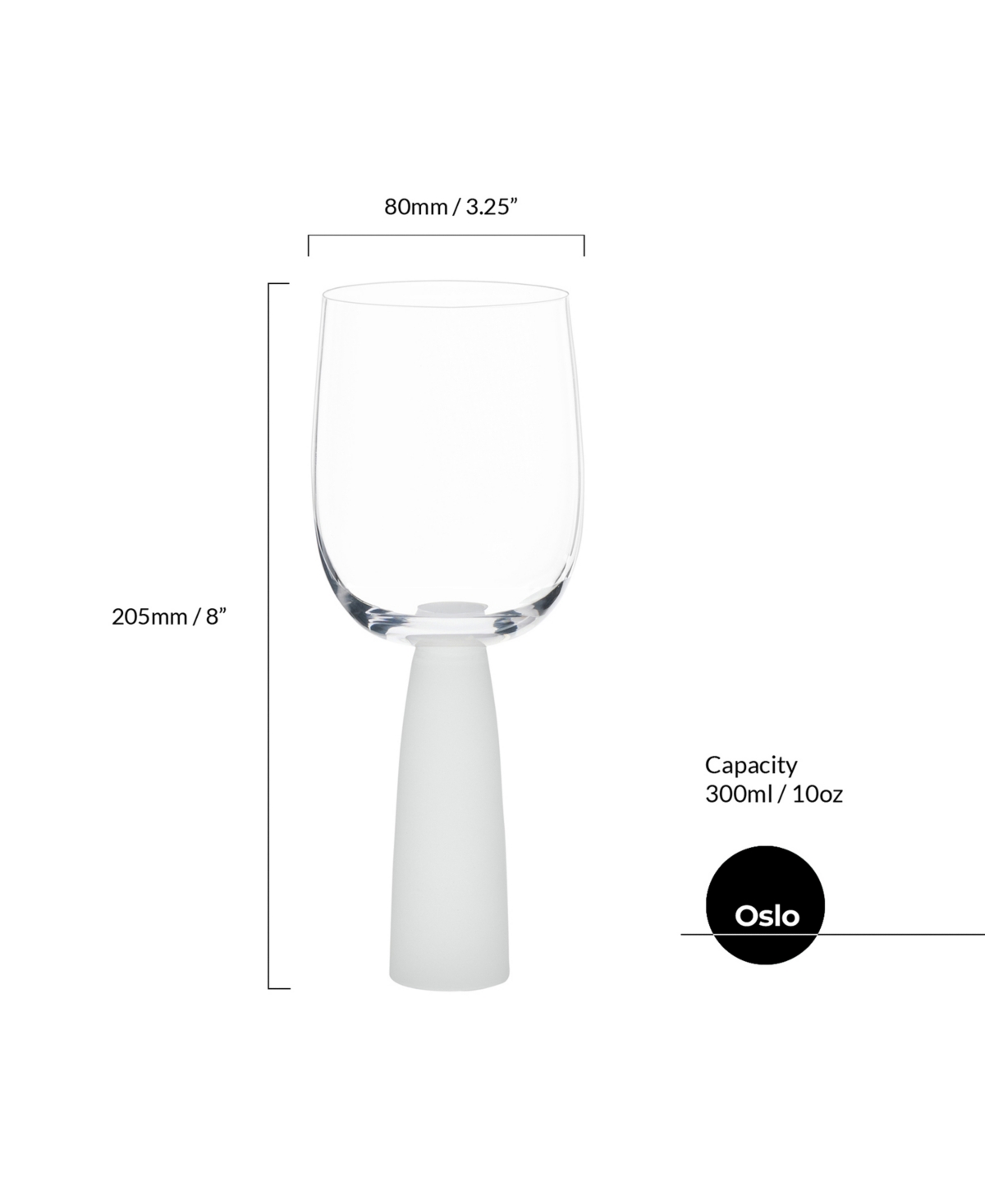 Anton Studio Designs Oslo Wine Glasses Frost, Set Of 2 In Clear