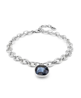 Sterling Silver and Blue Crystal Necklace
