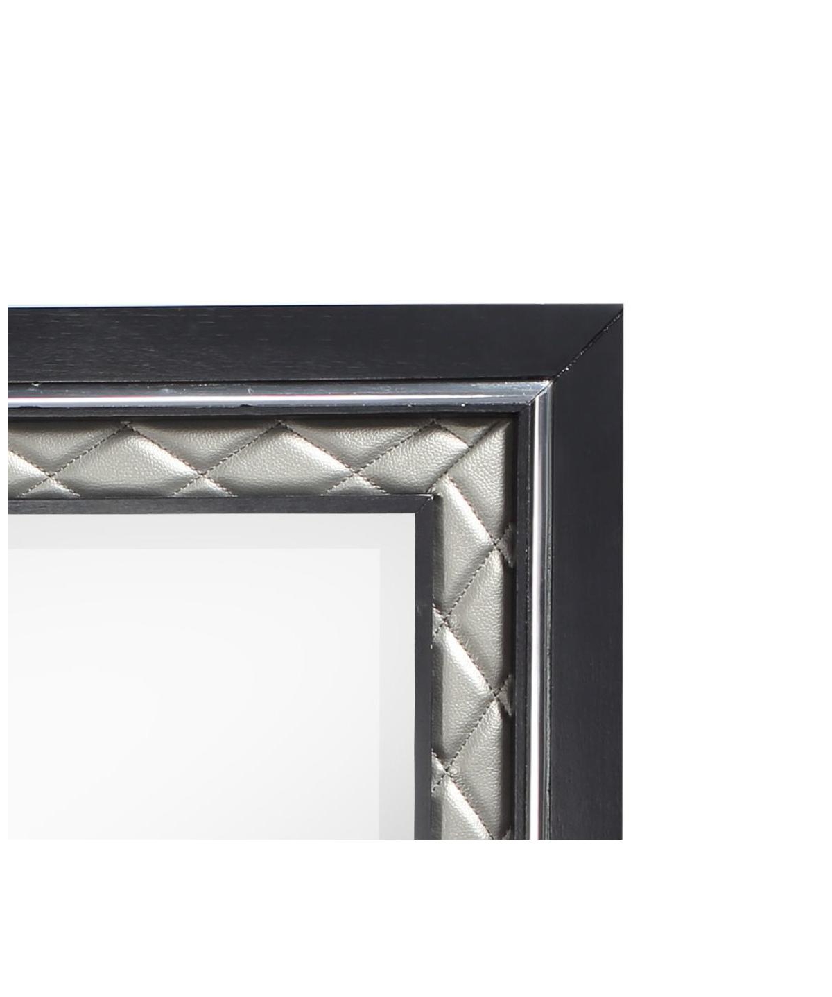 Streamdale Furniture Nicola Mirror Silver Pu &Finish - Black
