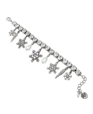 Betsey Johnson Faux Stone Snowflake Charm Bracelet - Macy display picture 2