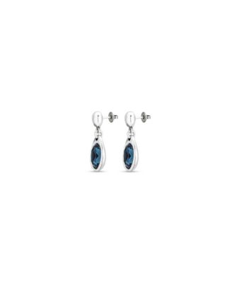 Sterling Silver Metal Clad Drop Shaped Earrings