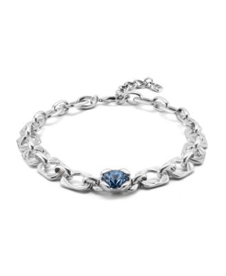 Sterling Silver Metal Alloy Rectangular Link Necklace